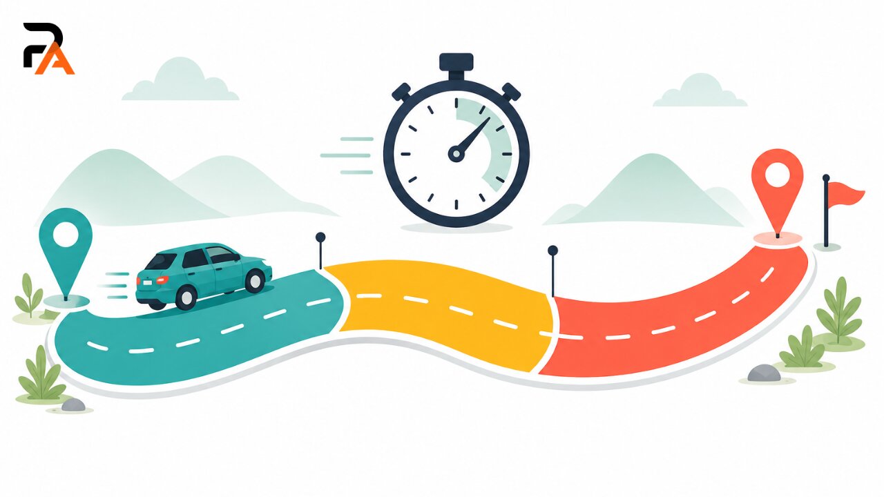 Average speed concept illustration